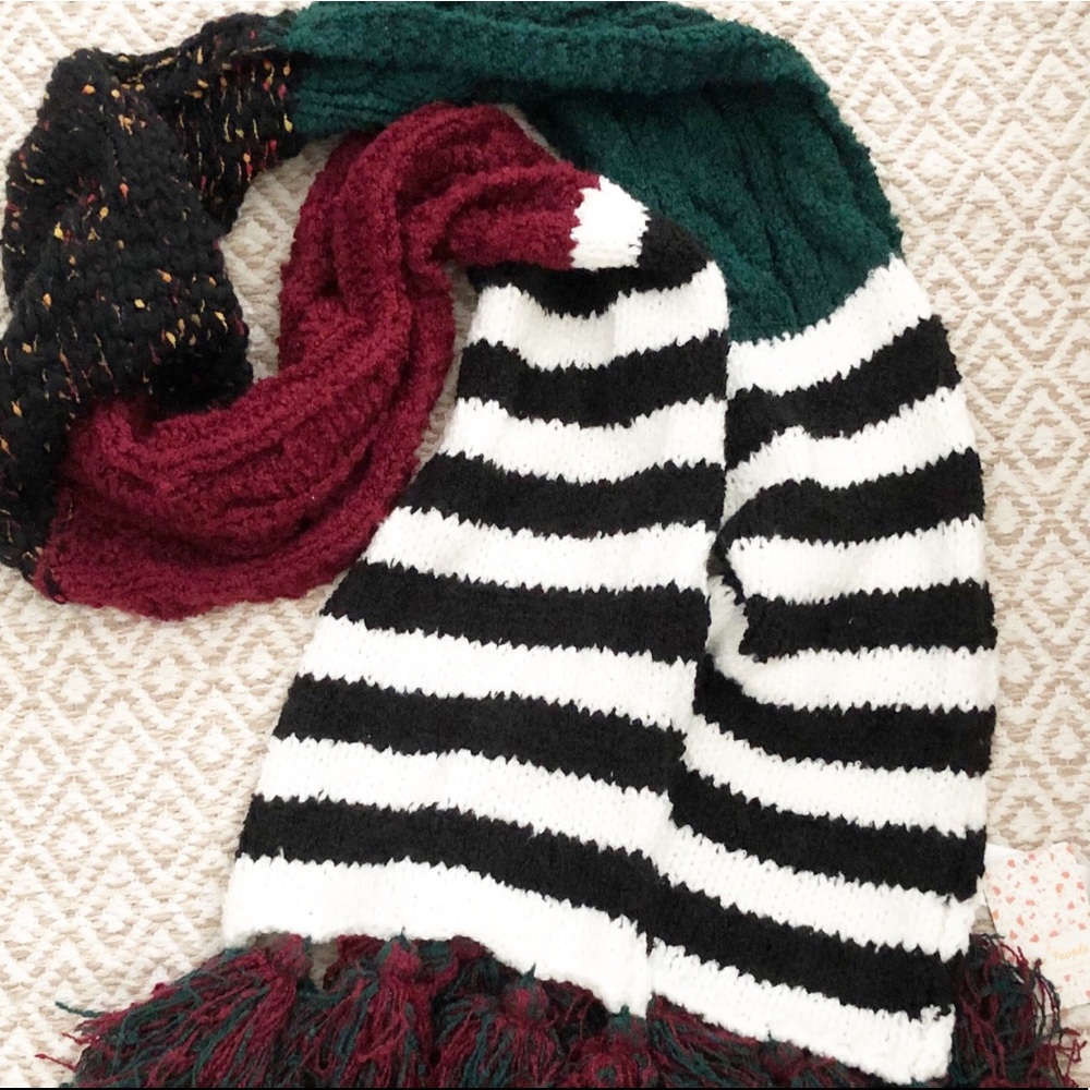 Free People Nova Stripe Tassel Scarf Oversized Chunky - Picture 3 of 3